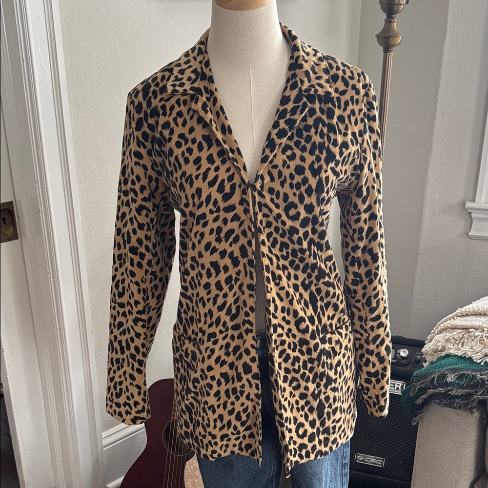 Cache vintage Leopard Print blazer Jacket